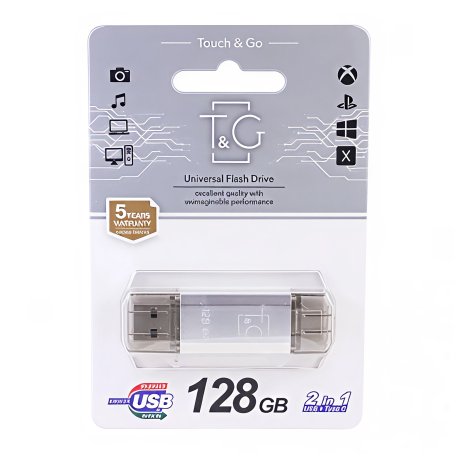 USB Flash Drive 3.0 T&G 128gb USB/Type C 009