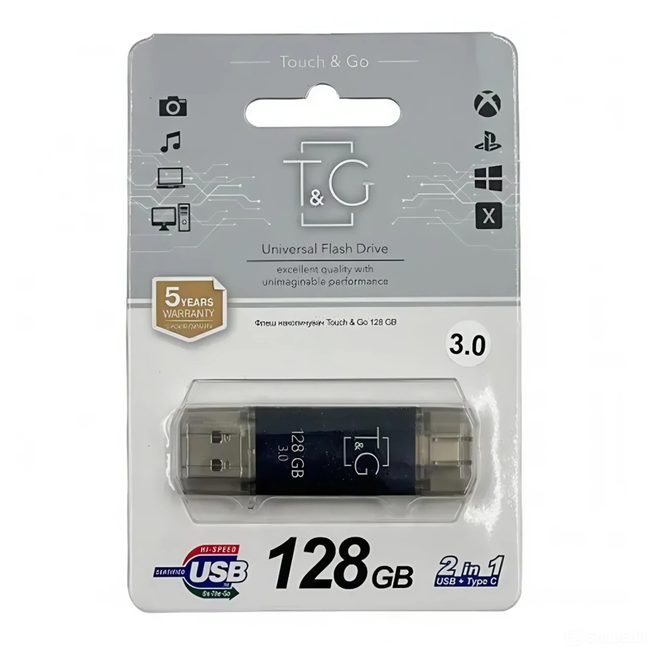 USB Flash Drive 3.0 T&G 128gb USB/Type C 009 - Зображення 2