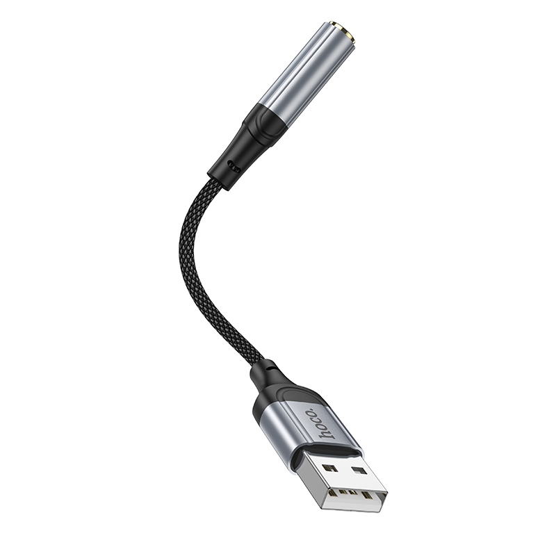 Перехідник Hoco LS36 Sound Card USB to AUX 3.5mm (female) 12cm Чорний - Зображення 4