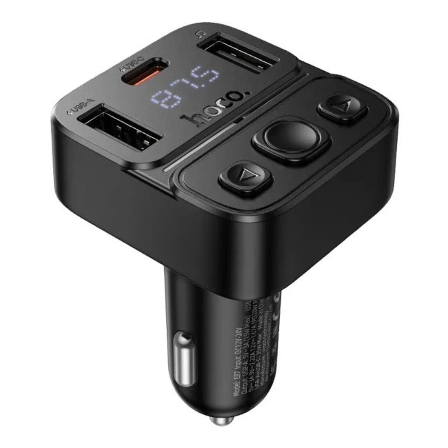 FM-трансмітер Hoco E87 USB-C PD20W+USB 15W/BT5.4 Total 35W