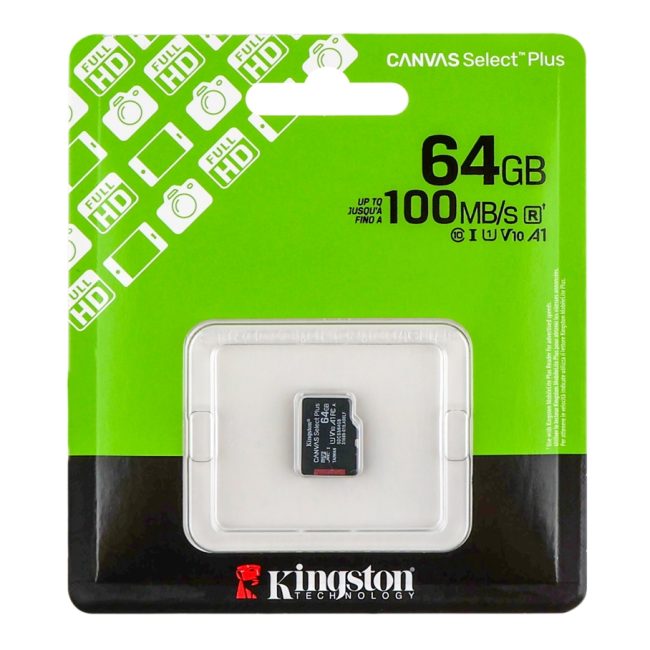 Карта Пам'яті Kingston Canvas Select Plus Gen3 microSDXC (UHS-1) 64gb 10 Class