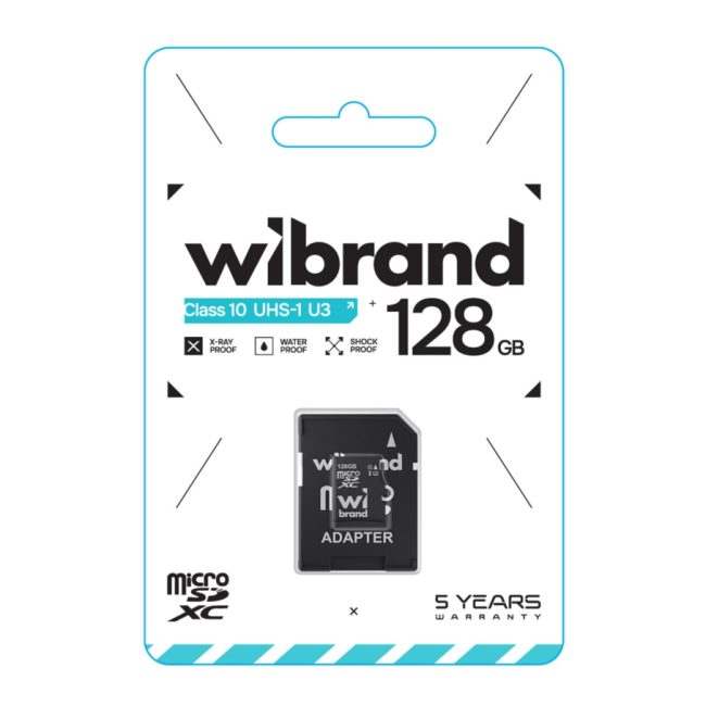 Карта Пам'яті Wibrand MicroSDHC 128gb UHS-1 U3 10 Class & Adapter