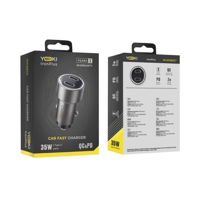 Авто Зарядний Пристрій Yoki YK-ICC35CСT IronPlus 2 Type-C PD&QC 35W
