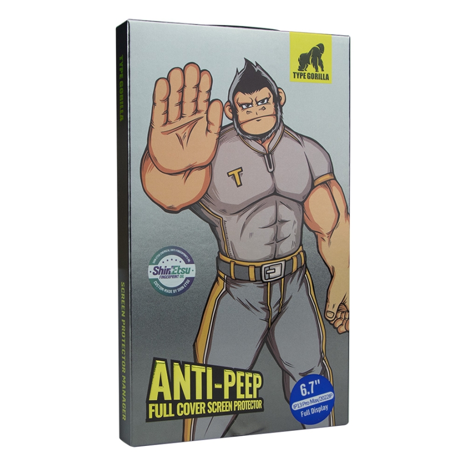 Захисне скло Type Gorilla 0.33 мм 2.5D HD Anti-Peep NPT14 для iPhone 13 Pro Max/14 Plus Чорний - Зображення 2