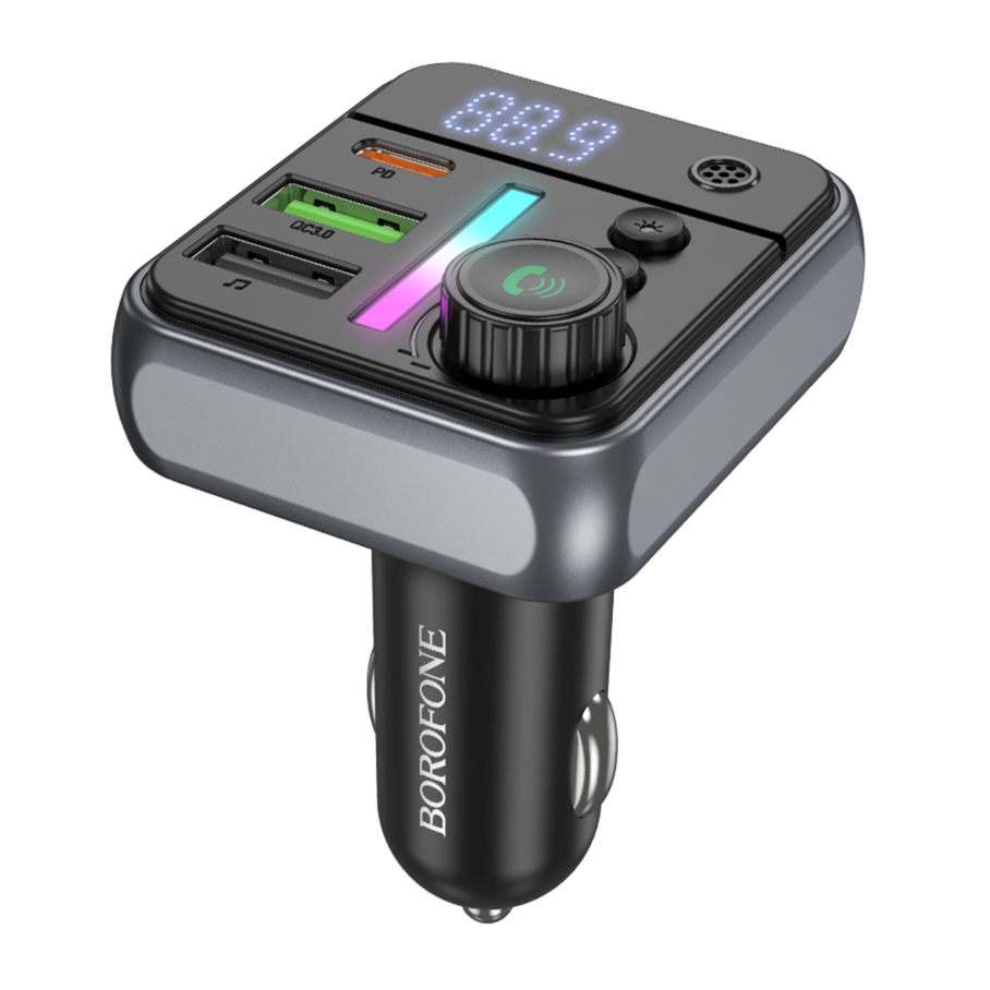 FM-трансмітер Borofone BC50 USB-C PD20W+USB-A QC18W/BT5.4 Total 38W