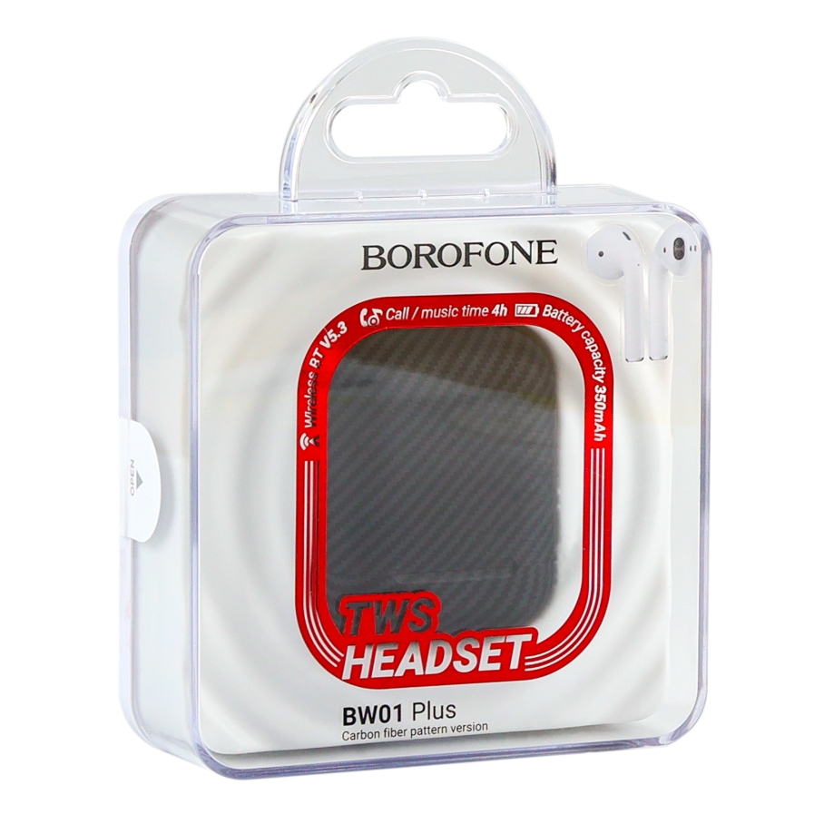 Бездротова Стерео Гарнітура Borofone BW01 Plus TWS (carbon version) - Зображення 2