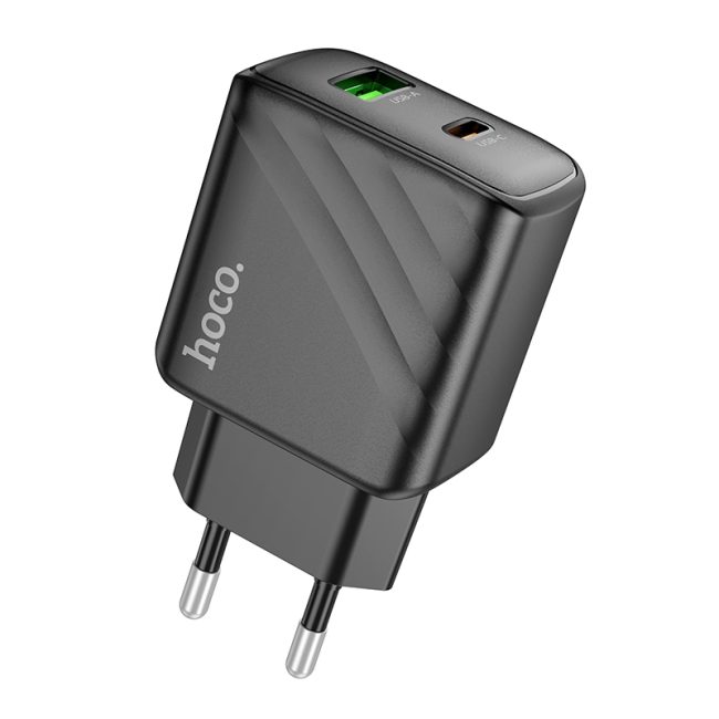 Мережевий Зарядний Пристрій Hoco CS23A 1USB/1USB-C PD/QC 30W Чорний