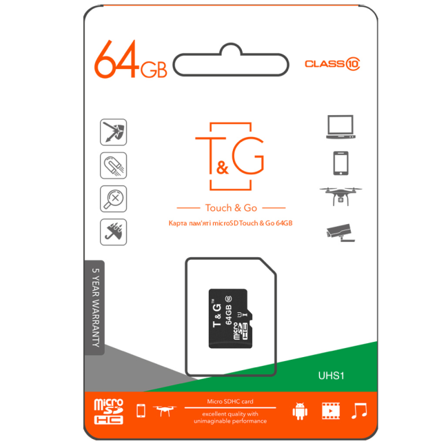 Карта Пам'яті  T&G MicroSDXC 64gb UHS-1 10 Class