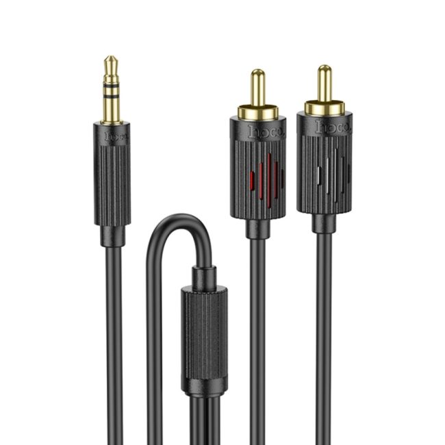 Кабель Aux Hoco UPA28 AUX 3.5 to dual RCA 1.5m Чорний