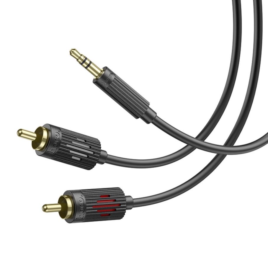 Кабель Aux Hoco UPA28 AUX 3.5 to dual RCA 1.5m Чорний - Зображення 4