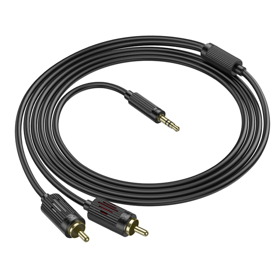 Кабель Aux Hoco UPA28 AUX 3.5 to dual RCA 1.5m Чорний - Зображення 5