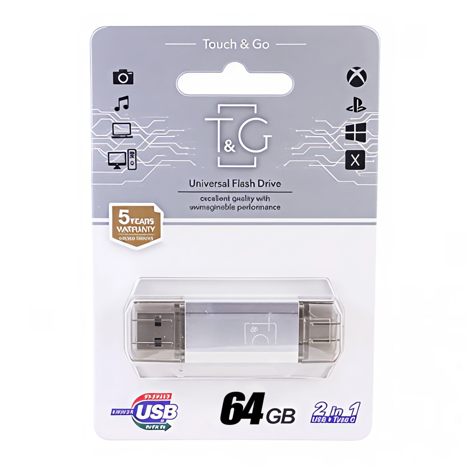 USB Flash Drive 3.0 T&G 64gb USB/Type C 009