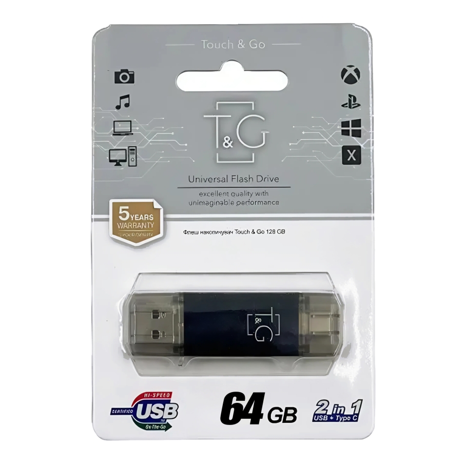 USB Flash Drive 3.0 T&G 64gb USB/Type C 009 - Зображення 2